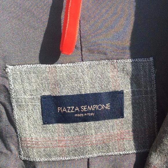 PIAZZA SEMPIONE wool gray plaid Blazer 46 8 ITALY - Picture 2 of 5